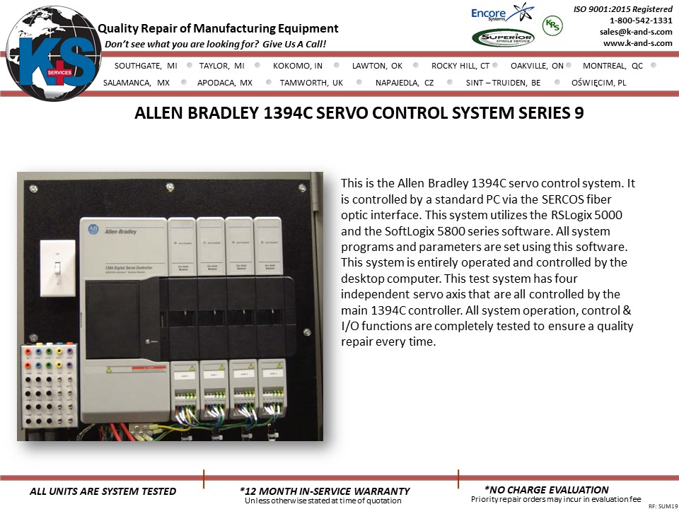 Allen Bradley 1394C Servo Control System