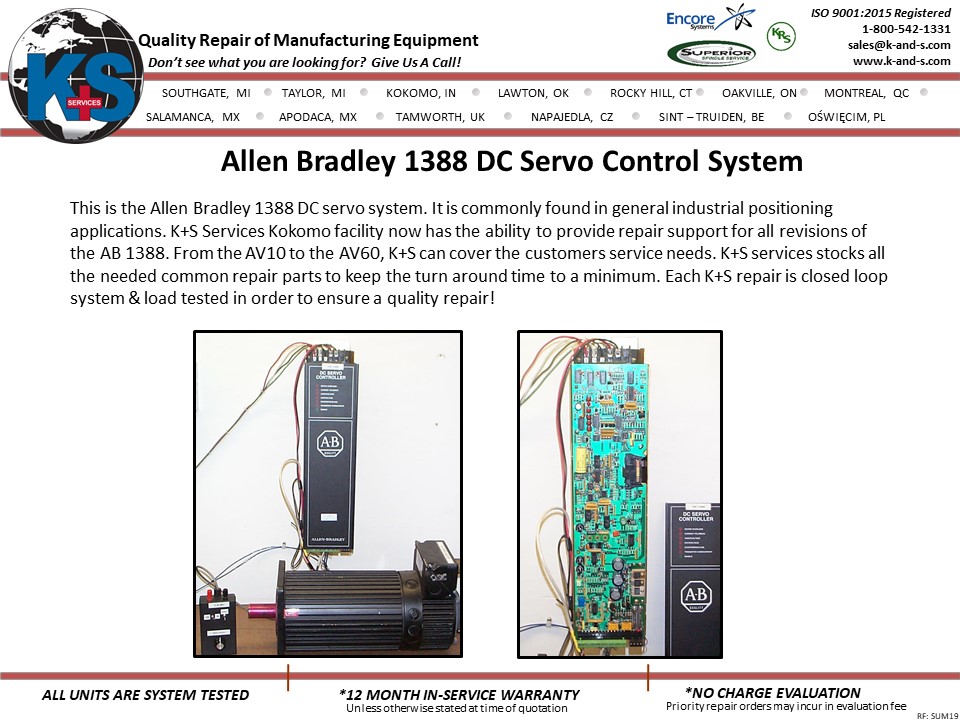 Allen Bradley 1388 DC Servo Control System