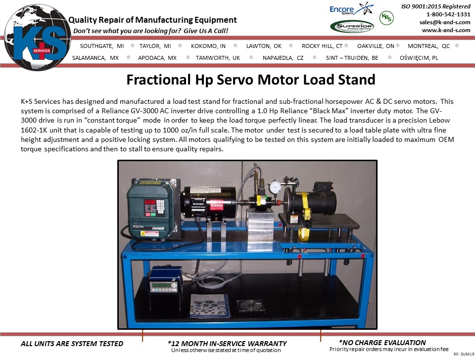 Fractional Hp Servo Motor Load Stand