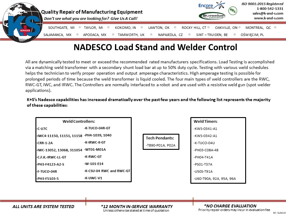 Nadesco Load Stand and Welder Control