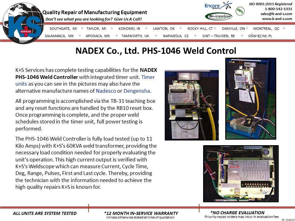 Nadex Co PHS 1046 Weld Control