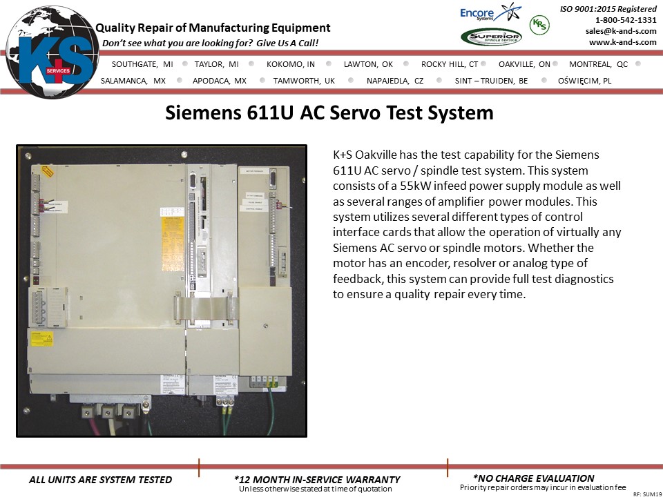 Siemens 611U AC Servo Test System
