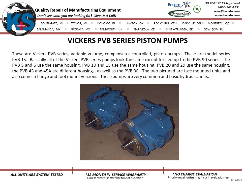 Vickers PVB Series Piston Pumps