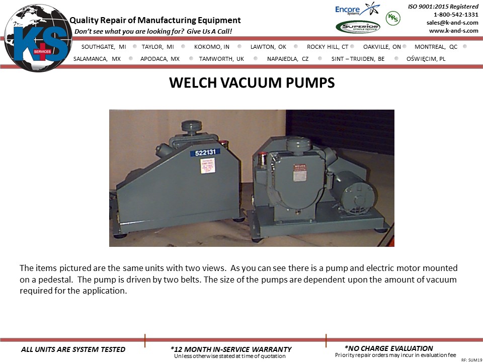 Welch Vacuum Pumps
